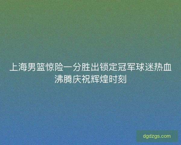 上海男篮惊险一分胜出锁定冠军球迷热血沸腾庆祝辉煌时刻