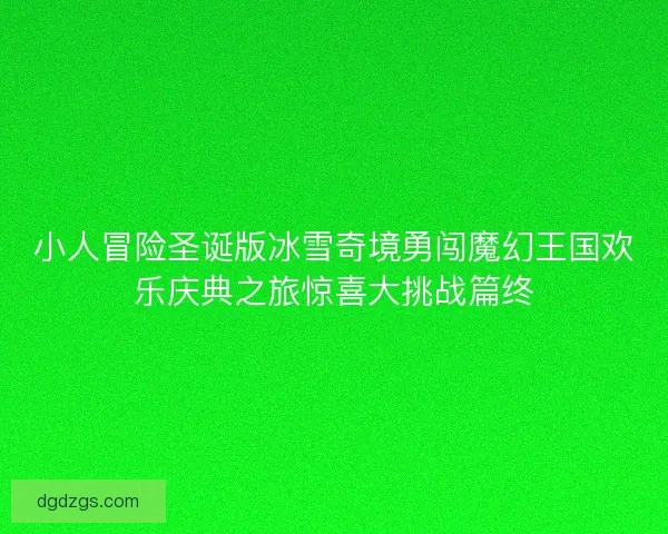 小人冒险圣诞版冰雪奇境勇闯魔幻王国欢乐庆典之旅惊喜大挑战篇终